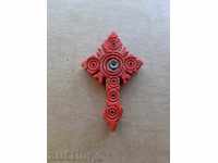Божигробски православен  кръст от корал, накит, бижу