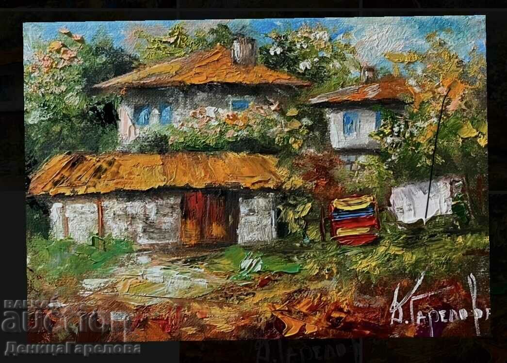 Denitsa Garelova oil painting 20/30 "Comfort in the village"