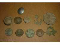 Lot of ancient army buttons and monograms